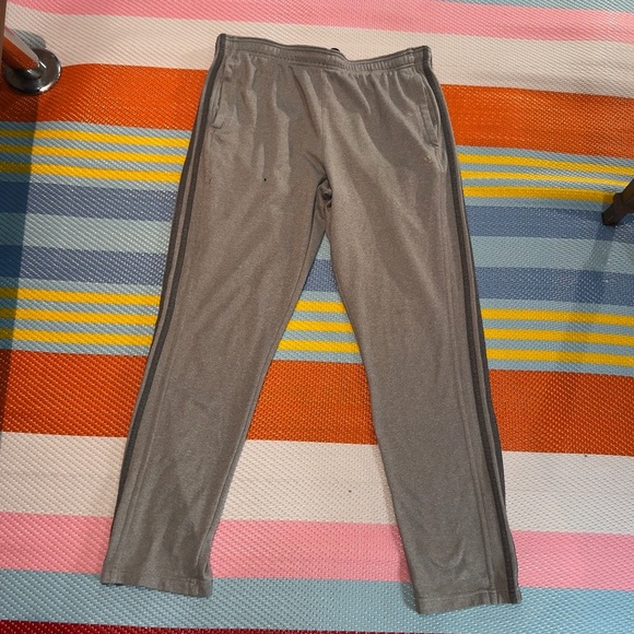 Adidas Gray Cotton Track Pants Men’s Size Large - Picture 1 of 5